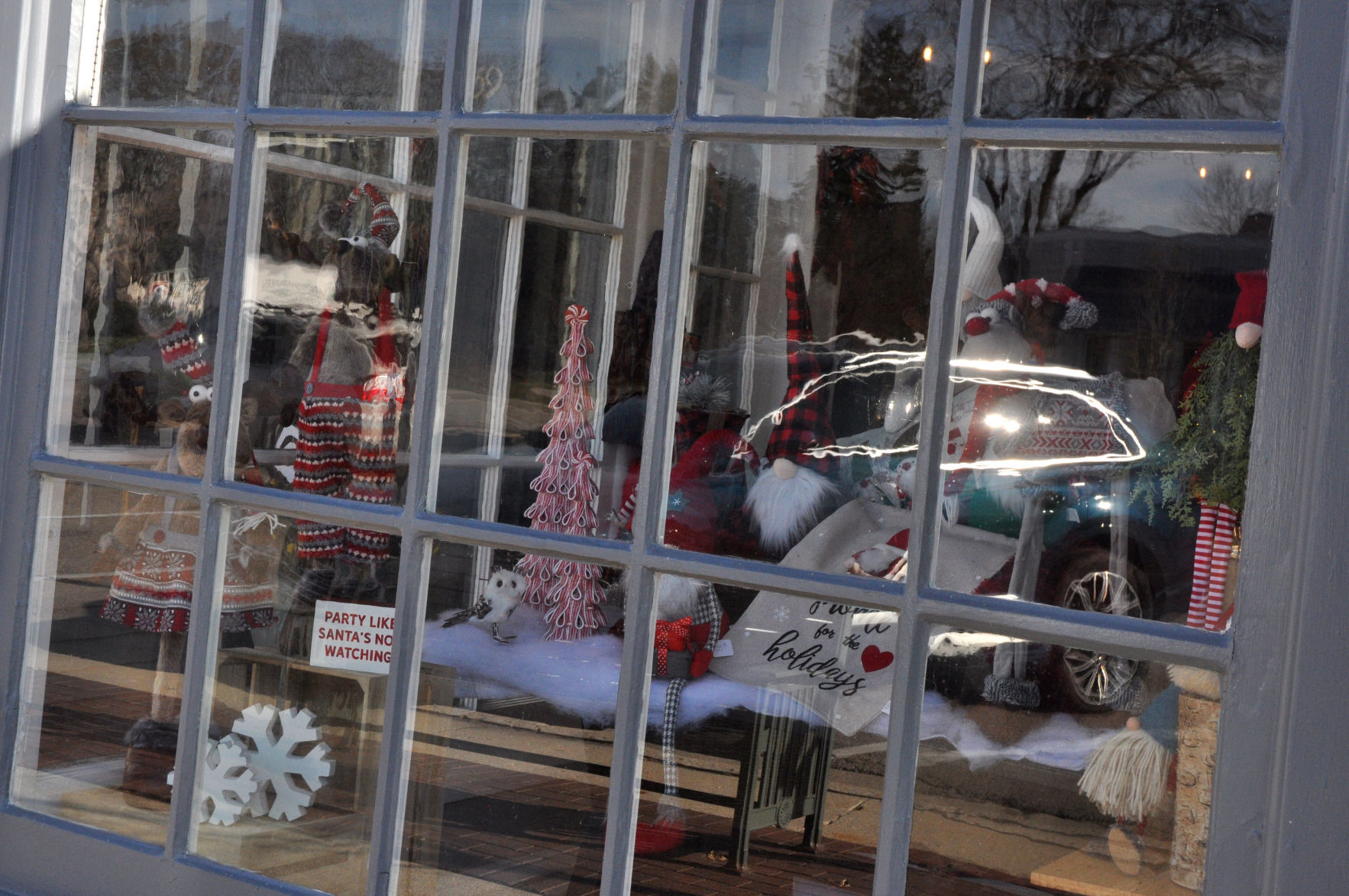 Audrey L's on Broad Street, 259 Broad St. decorated its window display with Santas, snowmen and other holiday-related items